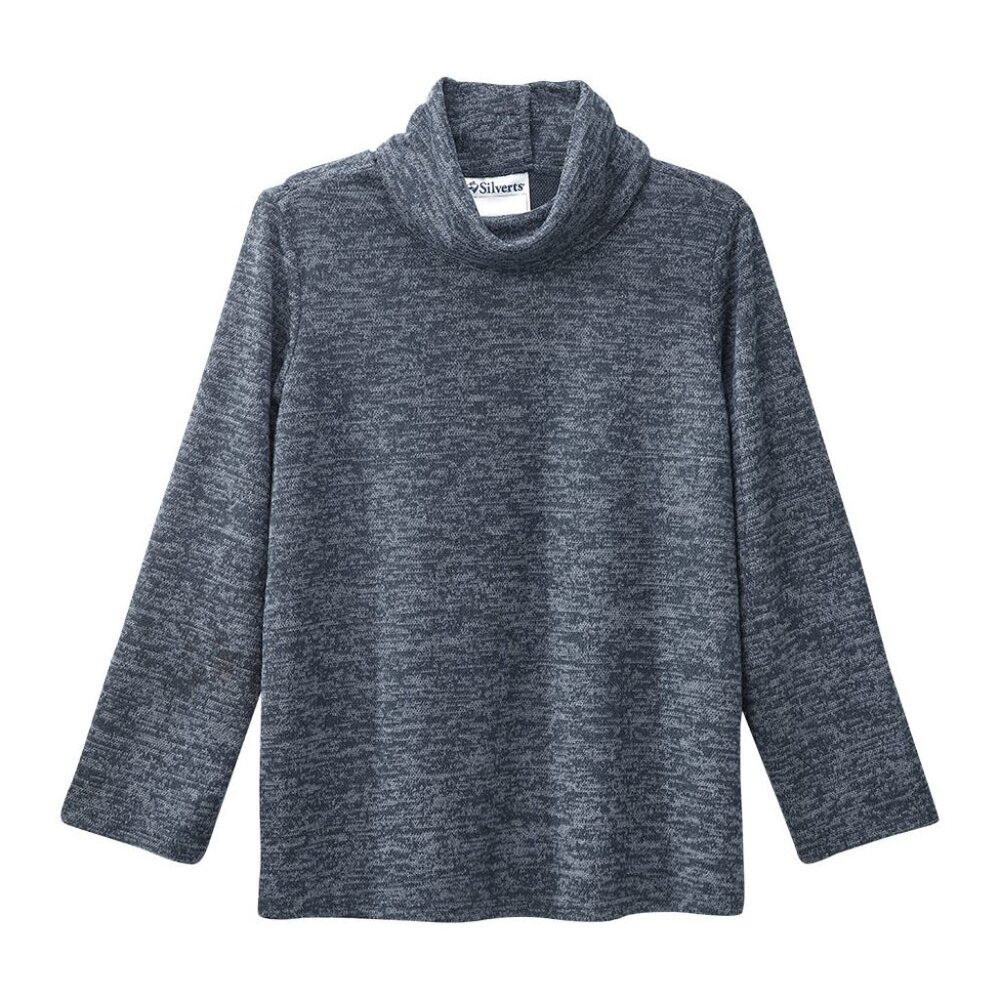 SILVERTS - WOMEN'S OPEN BACK COWL NECK TOP - BLUE STONE - MEDIUM - NWT